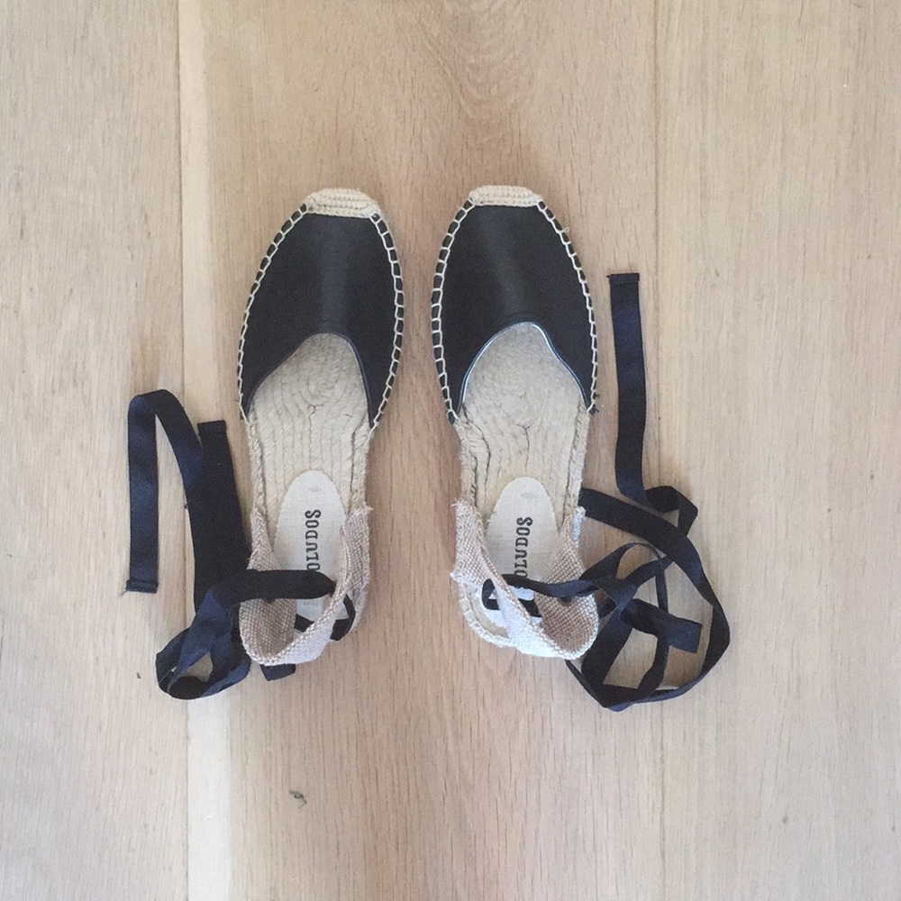 Soludos black strap shoes